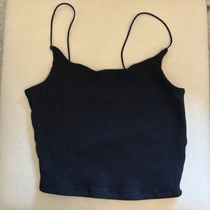 Garage black basic ribbed tank